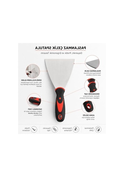 Paslanmaz Çelik İnşaat Spatulası, 100 Mm Ölçü İle Dayanıklı 001 Siyah