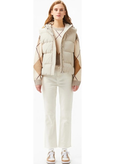 Lacoste Down Fill Water Resistant Womens Vest Kadın Su İtici Sabit Kapüşonlu Kaz Tüyü Yelek Taş Taş Rengi Lacoste Down Fill Water Resistant Womens Vest Kadın Su İtici Sabit Kapüşonlu Kaz Tüyü Yelek Taş Taş Rengi