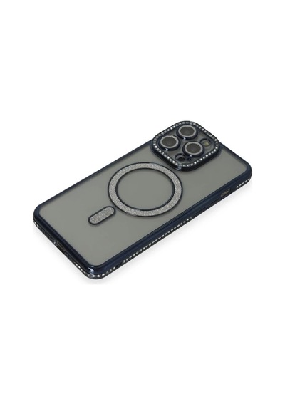 Apple Uyumlu iPhone 15 Pro Max Uyumlu Kılıf Joke Simli Magneticsafe Kılıf - Lacivert