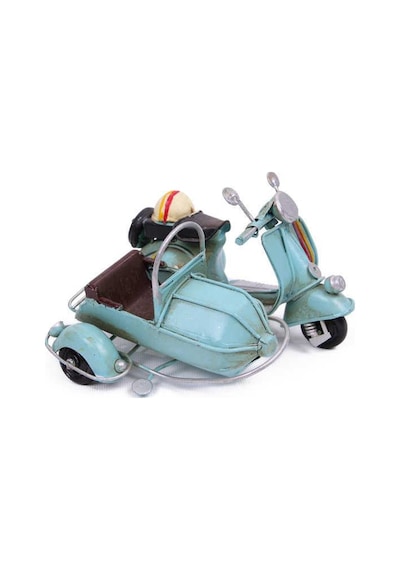 Dekoratif Metal Scooter Sepetli Vintage Biblo Ev Ofis Hediyelik