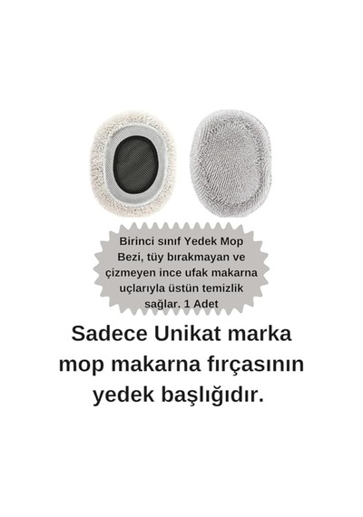 Ayrex Ultra Yumuşak Premium Mikrofiber Ufak Makarna Başlıklı Teleskopik Araç Yıkama Fırçasının Yedek Mopu 1 Ad