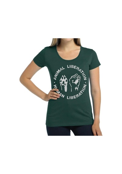 Bant Giyim - Animal Liberation Yeşil Kadın T-Shirt Tişört