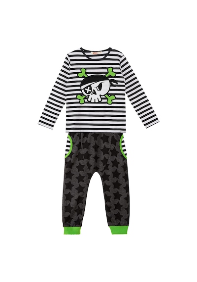 Korsan Kafa Çizgili Erkek Çocuk Kışlık T-shirt Pantolon Takım