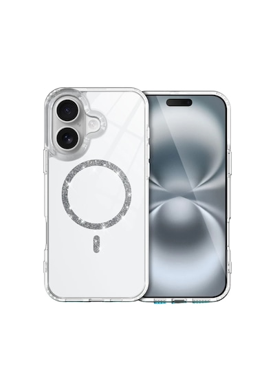 Apple Uyumlu iPhone 16 Plus Uyumlu Live Diamond Magsafe Kapak - Şeffaf