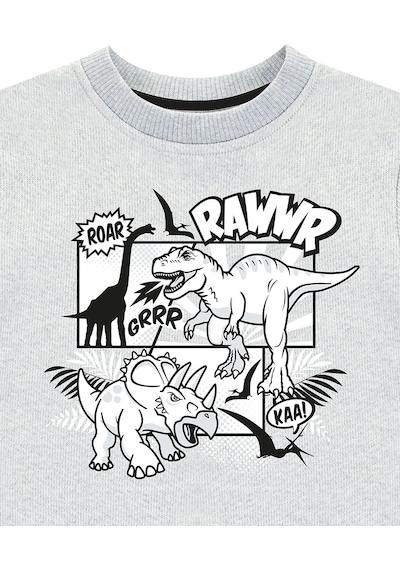 Rawr Dino Erkek Çocuk Gri Melanj Sweatshirt