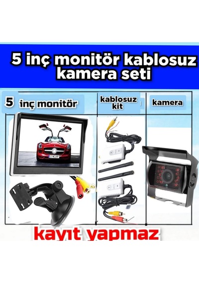 5 Monitör Kablosuz Görüntü Aktarıcı Bus Kamera Seti