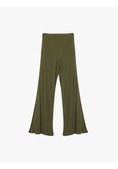 Koton Rahat Kalıp Uzun Geniş Paça Pijama Altı Yeşil 6wlk40243mk Yeşil