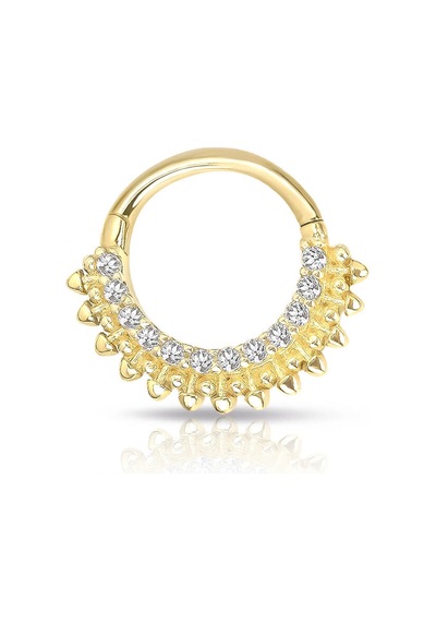 Modelli Sıra Taşlı Altın Helix Piercing