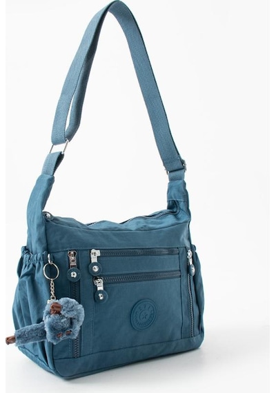 Baginn Klinkır Hafif Yağmur Geçirmez Kadın Postacı Çanta Çok Cepli 30 20 Cm Omuz Çantası 571 Collection Mavi