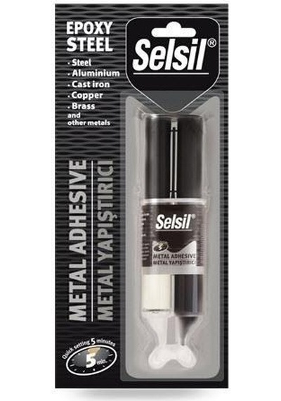 Selsil Epoksi Metal Yapıştırıcı Enjektör 5 Dakika 28 Gr