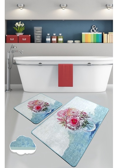 Fennel 2 Li Set Banyo Halısı Paspas Yıkanabilir Çok Renkli