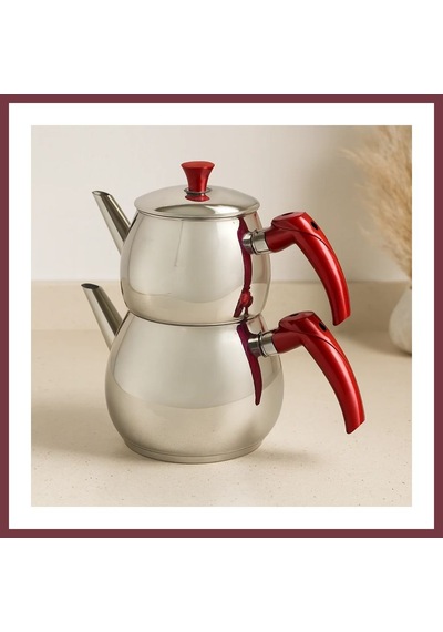 Storeşahin Büyük Aile Çelik Çaydanlık Seti Üst 1.2l / Alt 2l Shn0720