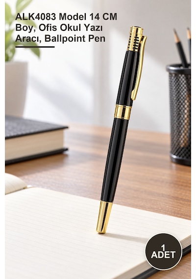1 Adet Tükenmez Kalem Alk4083 Model 14 Cm Boy, Ofis Okul Yazı Aracı, Ballpoint Pen