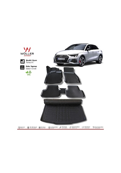 Audi A3 Sportback Paspas Bagaj Havuzu 2021 Sonrası 3d Ultraflex Set
