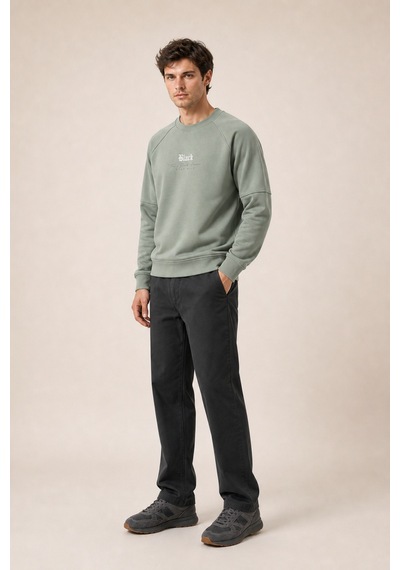 Redline Black Yeni Sezon Erkek Kışlık Regular Fit Sweatshirt Pamuklu Mint