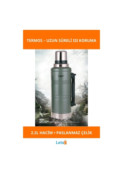2.2l Sızdırmaz Vakumlu Paslanmaz Çelik Termos Çok Renkli
