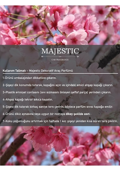 Majestik Oto Kokusu Japon Kiraz Çiçeği 7 Ml - Dekoratif Araç Parfümü