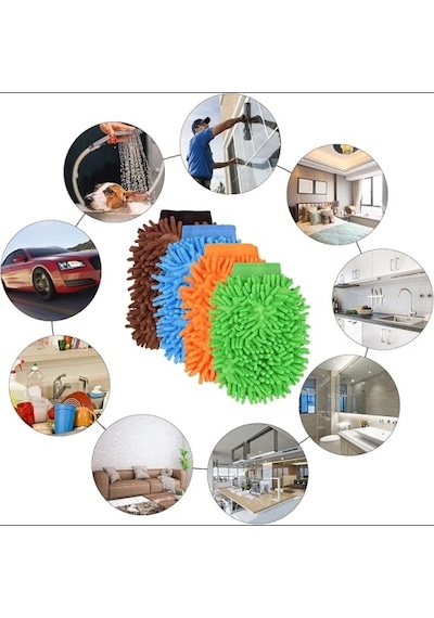 Eldiven Yumuşak Püsküllü Çizmez Yüksek Emiş Güçlü Boya Koruyucu Mikrofiber Araç Yıkama Eldiveni