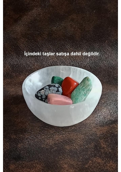 Enerji Çanağı Beyaz Selenit Küçük Kase 8cm