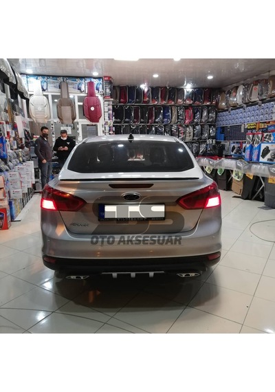 Sts Oto Aksesuar Ford Focus (2012-2018) 3, 3.5, 4 Sedan Kasa Bagaj Üstü Spoiler Piano Black (Parlak Siyah)