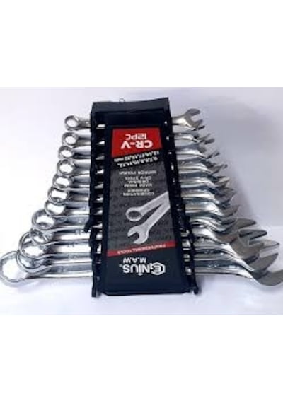 Genius Kombine Anahtar Seti 12'Li Düz Yıldız Takımı Genius Kombine Anahtar Seti 12'Li Düz Yıldız Takımı