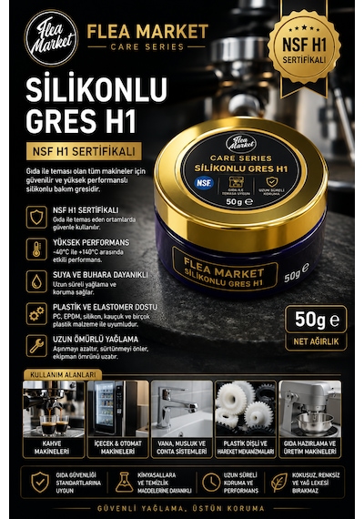 Kahve Makinesi, Gıda Makinesi, O-ring, Conta Ve Hareketli Parçalar İçin Profesyonel Bakım Gresi Nsf H1 Silikonlu Gres Beyaz - Şeffaf