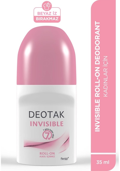 Deotak Invisible Kadın 7 Güne Kadar Etkili Roll-On Deodorant 35 ML