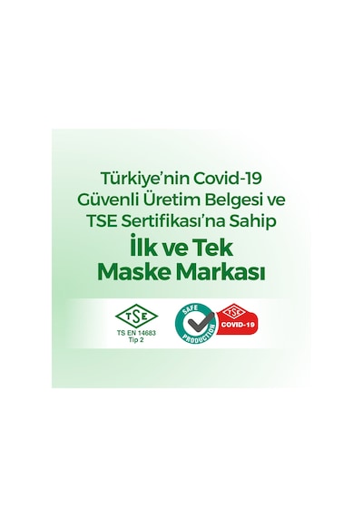 Evony Yumuşak Elastik Kulaklı Tekli Paketlenmiş Cerrahi Maske 200