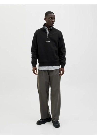 Jack & Jones 12278793 Jjesoho Sweat Qat Zıp Moonbeam Erkek Sweatshirt Bej