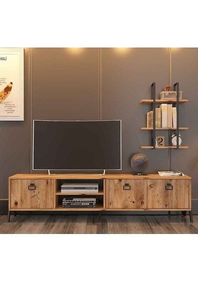 Avmpark Yanke Tv 180 Atlantik Çam Metal Raflı
