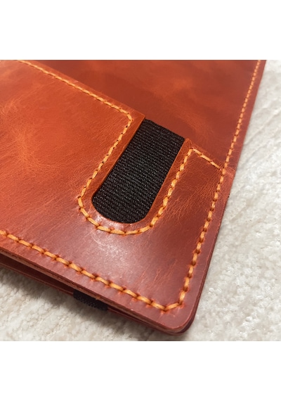Bilikolik Hakiki Deri A5 Defter Kılıfı, El Yapımı, Telefon Cepli Ajanda Organizer, Defter Ve Kalem Dahil Turuncu