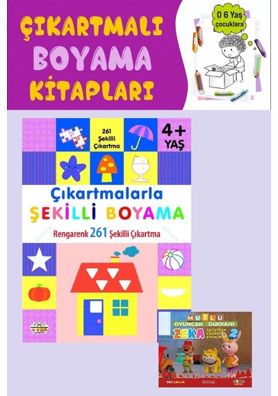 4 Yaş Ve Üzeri Çıkartmalarla Şekilli Boyama 146 Şekilli Çıkartma