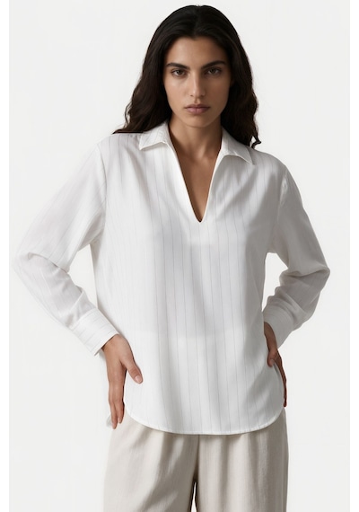 Hiccup Msn Kadın Polyester Likralı Bluz Beyaz 01