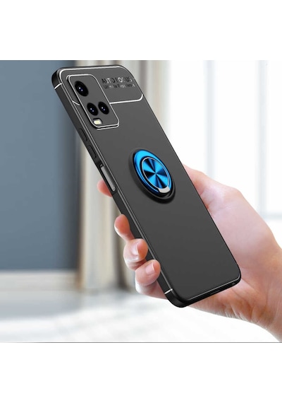 Vivo Y32 Kılıf Lens Yüzüklü Mıknatıslı Silikon Kapak