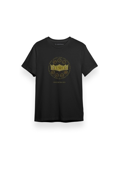 House Of The Dragon Seven Kingdom Crown Siyah Kısa Kol Erkek Tshirt 001