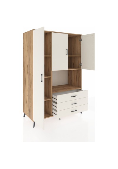 Kronos Dolap 6 Raflı 3 Çekmeceli 3 Kapaklı 132x59x195 Çam-ayt... Çam