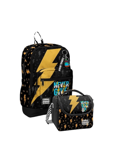 Coral High Siyah Sarı Never Give Up Baskılı Erkek Çocuk Sırt Çantası Ve Beslenme Çantası Seti 4 Gözlü Sırt Çantası Siyah - Sarı Coral High Siyah Sarı Never Give Up Baskılı Erkek Çocuk Sırt Çantası Ve Beslenme Çantası Seti 4 Gözlü Sırt Çantası Siyah - Sarı