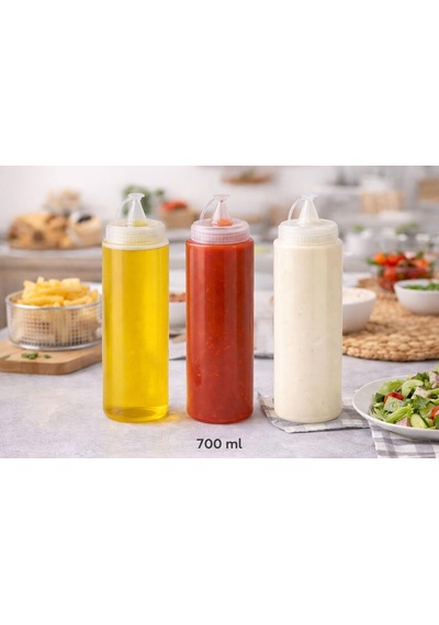 Lexroo Sos Şişesi, Şeffaf, Ketçap Mayonez Hardal, 700 Ml, 1 Adet