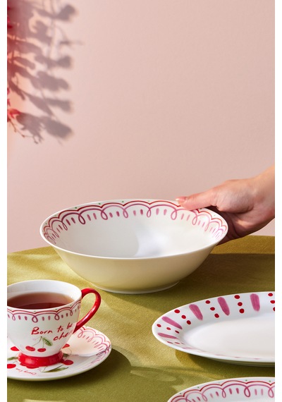 Karaca Cherry Time Salata Kasesi 23 Cm Kırmızı
