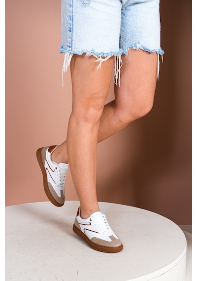 Zitan Spor Ayakkabı Sneaker Beyaz Kahverengi
