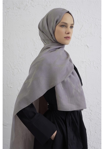 Armine Lyocell Naia Zikzak Desen Şal 1- 20 Vizon