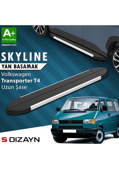 S-dizayn Vw Transporter T4 Uzun Şase Skyline Aluminyum Yan Basamak 253 Cm 1995-2003 A+ Kalite