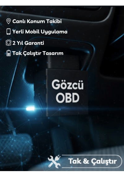Gözcü Mobil Obd Girişi Araç Gps Takip Cihazı Uyumlu Sistemi Anlık Konum Geçmişe Dönük Konum Takibi Geofence