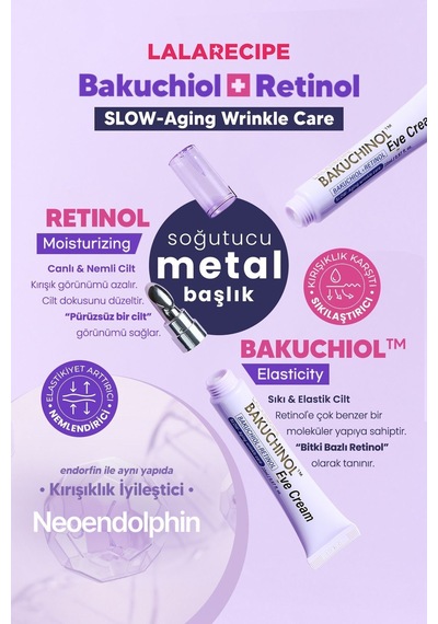 Lalarecipe Retinol Bakuchiol Göz Kremi 1+1 Set LALARECIPE Bakuchinol Eye Cream 20ml x 2 Set