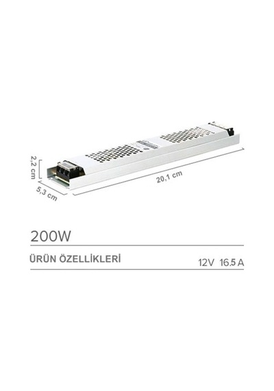 16.5 Amper Ultra Slim Şerit Led Trafo