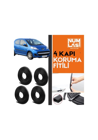 Peugeot 107 4 Kapı Koruma Fitili Siyah Renk Numlas-a Kalite-nm2201
