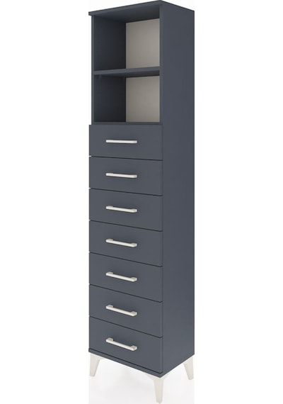 Arges Dolap 2 Raflı 7 Çekmeceli 44x30x182 Antrasit-antrasit Antrasit