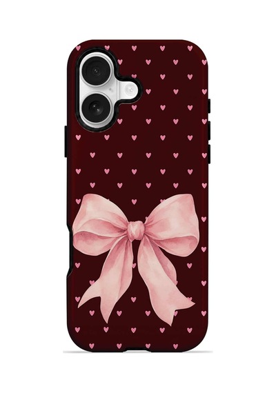 Velvoria Valestra Blush Heart Bow Apple Apple iPhone Uyumlu 16 Plus Darbe Korumalı Kılıf Valestra Select - Blush Heart Bow