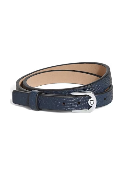 Montblanc Grain Deri At Nalı Tokalı Bileklik 136937 Lacivert