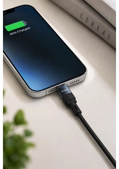 Günlük Cihaz Parçası Akıllı Telefon Şarj Kablosu Usb To Lightning Data Kablo U18 Siyah